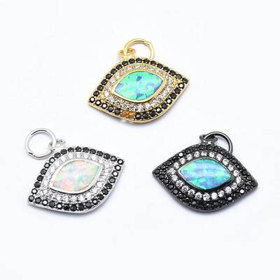 Brass Micro Pave Cubic Zirconia Pendants