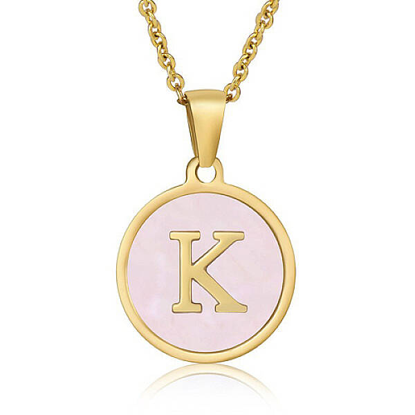 Natural Shell Initial Letter Pendant Necklace