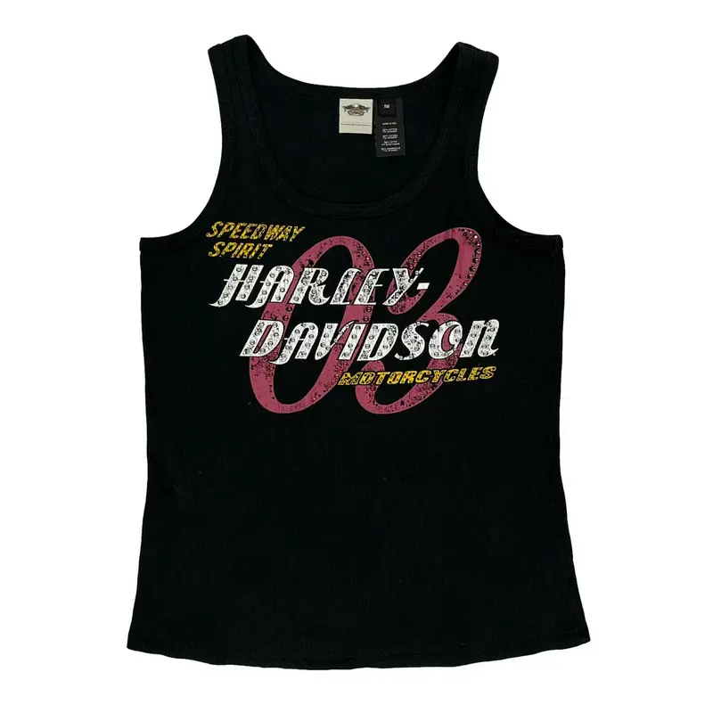 Harley Davidson Graphic Vest - XL Black Cotton Blend