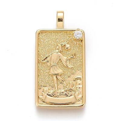 Brass Micro Pave Clear Cubic Zirconia Pendants