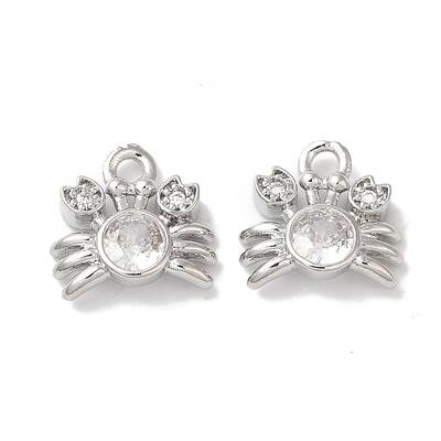 Brass Micro Pave Clear Cubic Zirconia Pendants