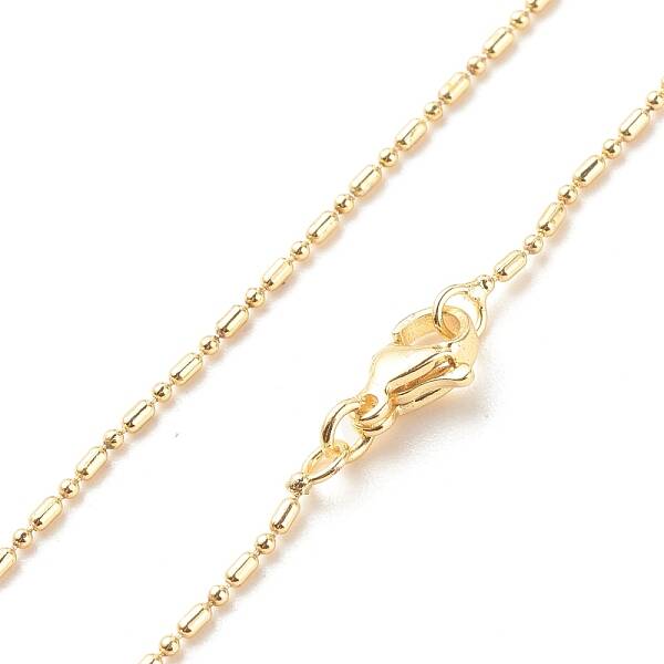 Brass Ball and Column Link Chains Necklace for Women