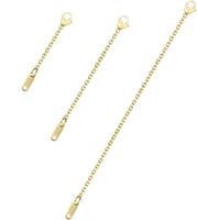 18k Gold Plated Necklace Extenders, Gold Necklaces Bracelet Anklet Extender for Women Jewelry Making, Chain Extenders 3 Piece...