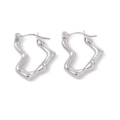 Non-Tarnish 304 Stainless Steel Heart Hoop Earrings for Women