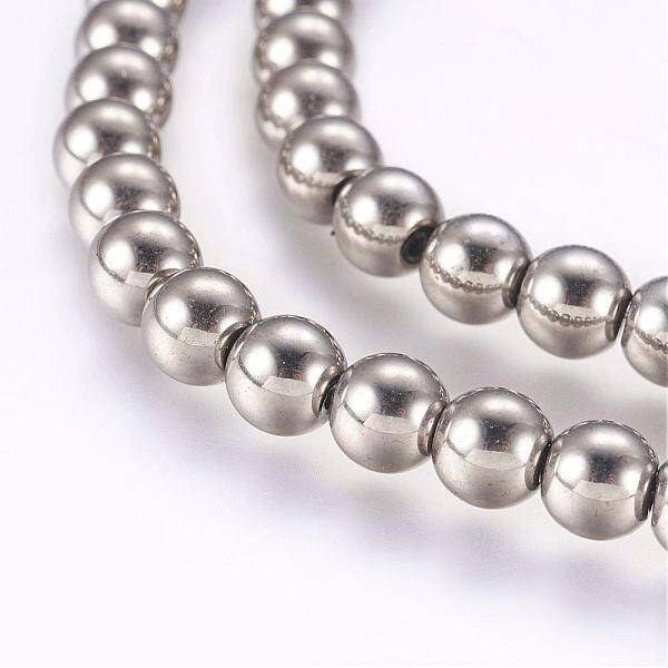 Electroplate Non-magnetic Synthetic Hematite Bead Strands