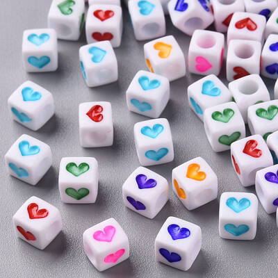 White Opaque Acrylic Beads