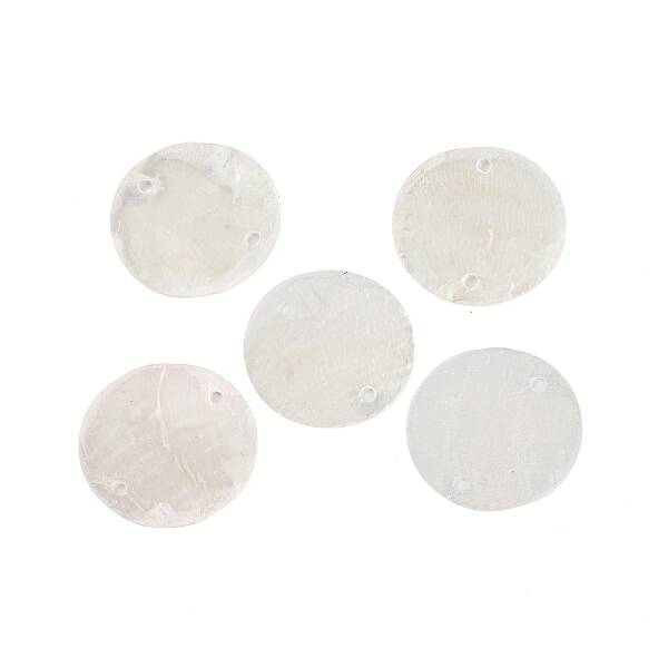 Natural Capiz Shell Connector Charms