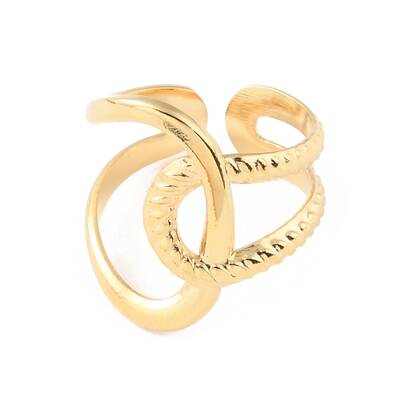 304 Stainless Steel Hollow Knot Open Cuff Rings