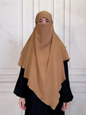 Women's Modest Plain Satin Khimar, Solid Muslim Clothing for All Seasons, Fashion Accessories for Women