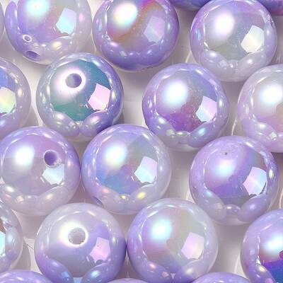 UV Plating Rainbow Iridescent Opaque Acrylic Beads
