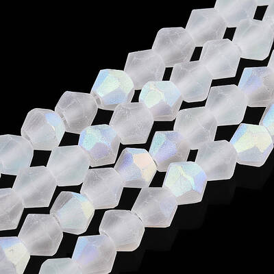 Imitate Austrian Crystal Bicone Frosted Glass Beads Strands