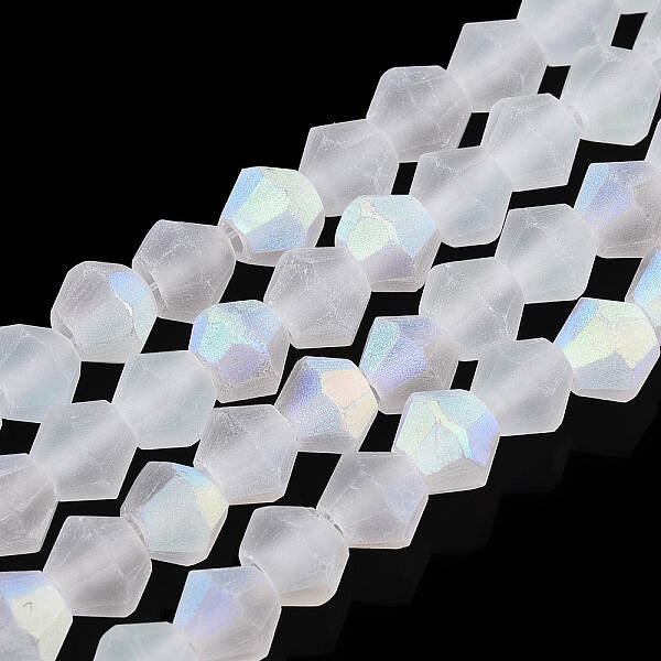 Imitate Austrian Crystal Bicone Frosted Glass Beads Strands