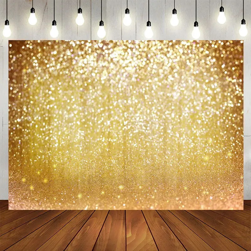 Aperturee Simple Gold Glitter Bokeh Backdrop For Decoration
