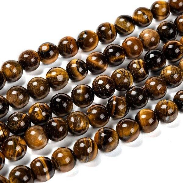 Natural Grade AB Tiger Eye Round Beads Strands
