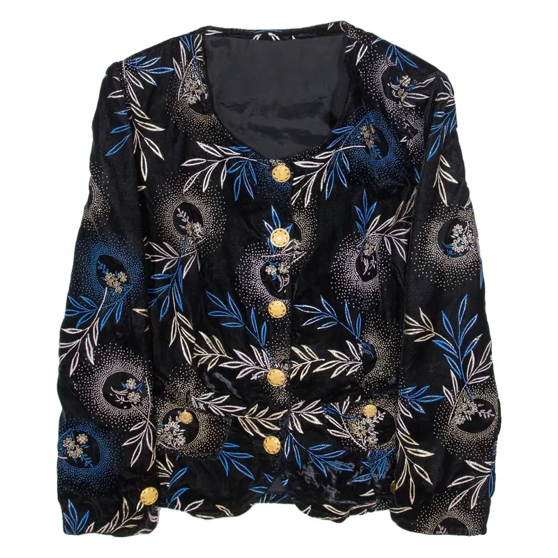 Womens Blazer Coat Blue Floral S