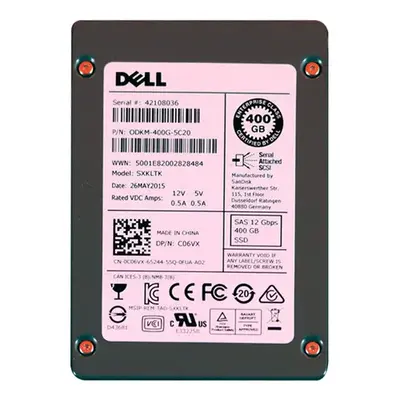 Dell 0C06VX | 400GB Multi-Level Cell SAS 12Gb/s Hot-Pluggable 2.5-Inch Solid State Drive