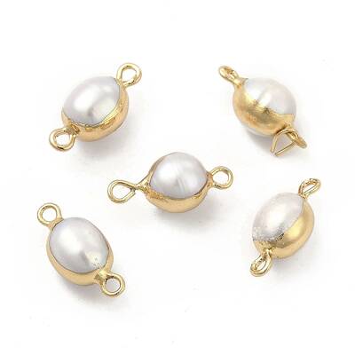 Natural Pearl Connector Charms