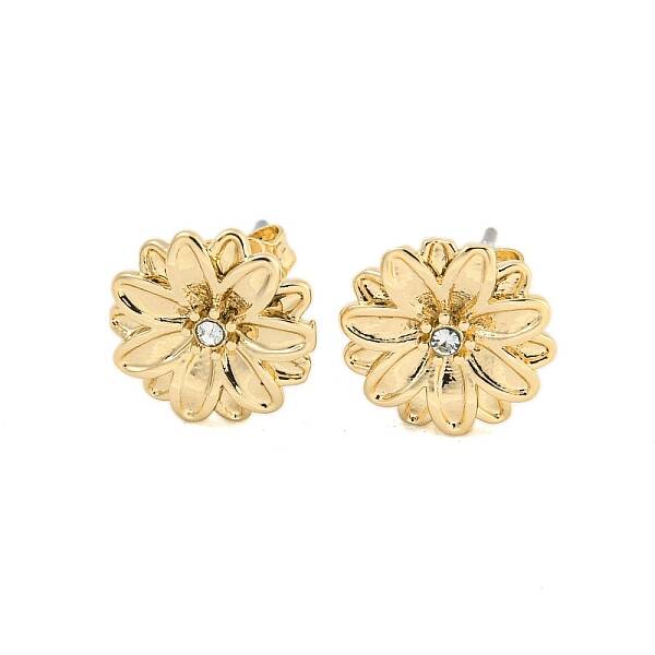 Brass Micro Pave Cubic Zirconia Ear Studs