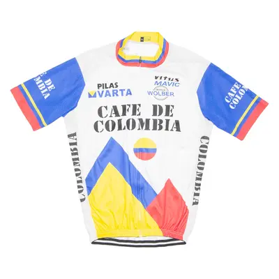 Cycling Mens Jersey White Full Zip XL