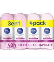 NIVEA Tono Natural 4 pack All Day Protection Antiperspirant Roll On Alcohol Free Body Care Deodorant Unisex Comfort Natural E...