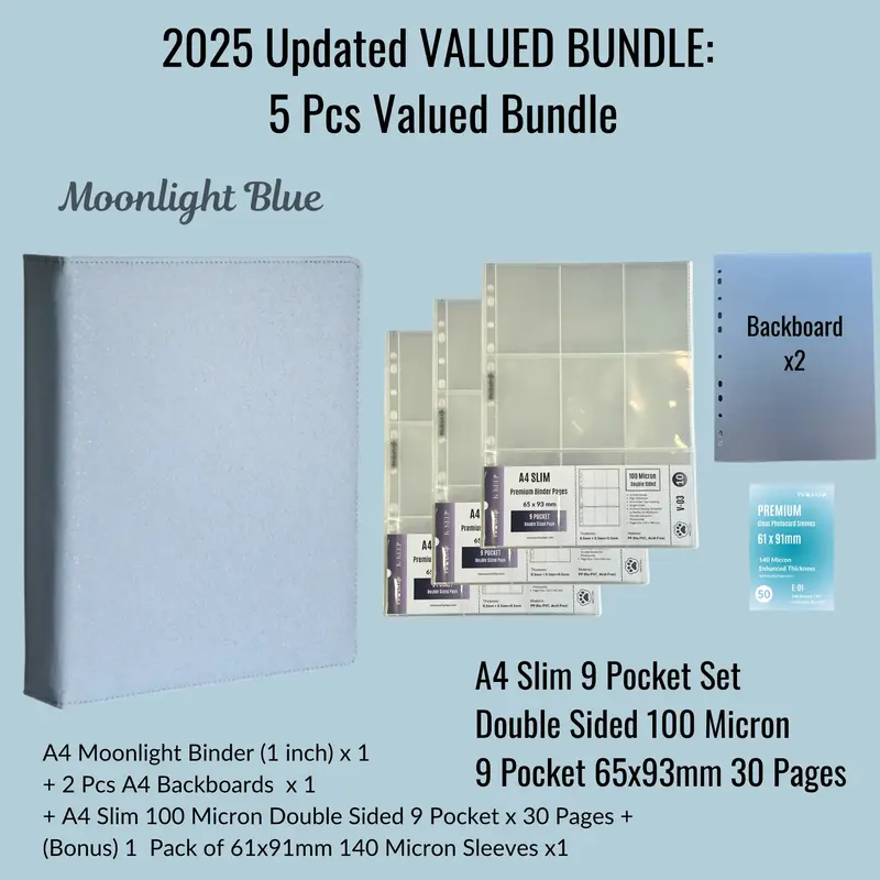 [2025 Updated Version] K-KEEP [A4 Standard] Binder - [Moonlight Series] - Elegant PU Leather Kpop Photocard Binder - [Improve...