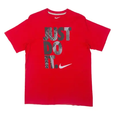NIKE Just Do It. Boys T-Shirt Red Crew Neck XL
