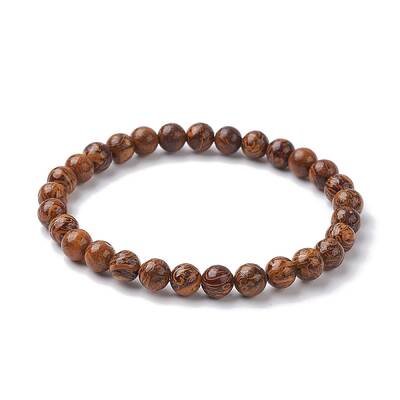 Natural Miriam Stone Round Beaded Stretch Bracelets