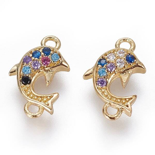 Brass Micro Pave Cubic Zirconia Links