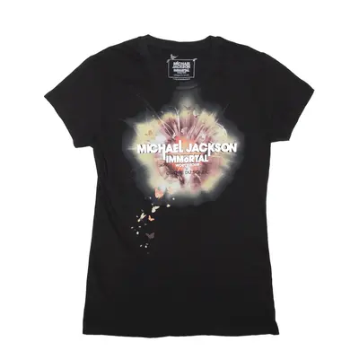 MICHAEL JACKSON The Immortal World Tour Band T-Shirt Black Short Sleeve Womens 2XL