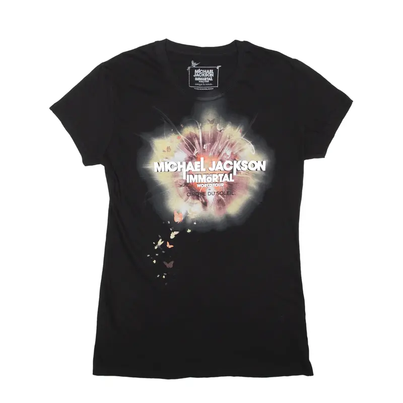 MICHAEL JACKSON The Immortal World Tour Band T-Shirt Black Short Sleeve Womens 2XL