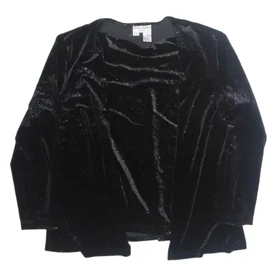 BETSY LAUREN Womens Kimono Blouse Black Long Sleeve XL