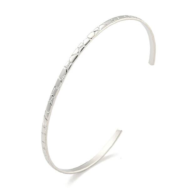 Non-Tarnish Textured 304 Stainless Steel Wrap Cuff Bangle for Women