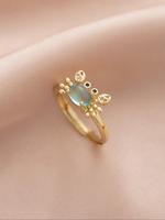 Cute Mini Crab Design Ring, Gold Color Rings, Fashion Jewelry for Party, Daily Clothing Decor, Trendy All-match & Exquisite J...