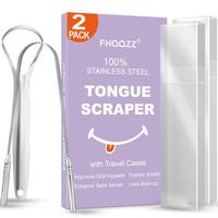 2pcs/set Tongue Scraper, Portable Tongue Cleaner for Adults, Oral Care Tool for Home & Travel, Tongue Cleaning Kit