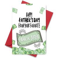Happy Father's Day Card, Money Dollars Illustration & Witty Self-referential Joke Card, Perfect for Lighthearted Father's Day...