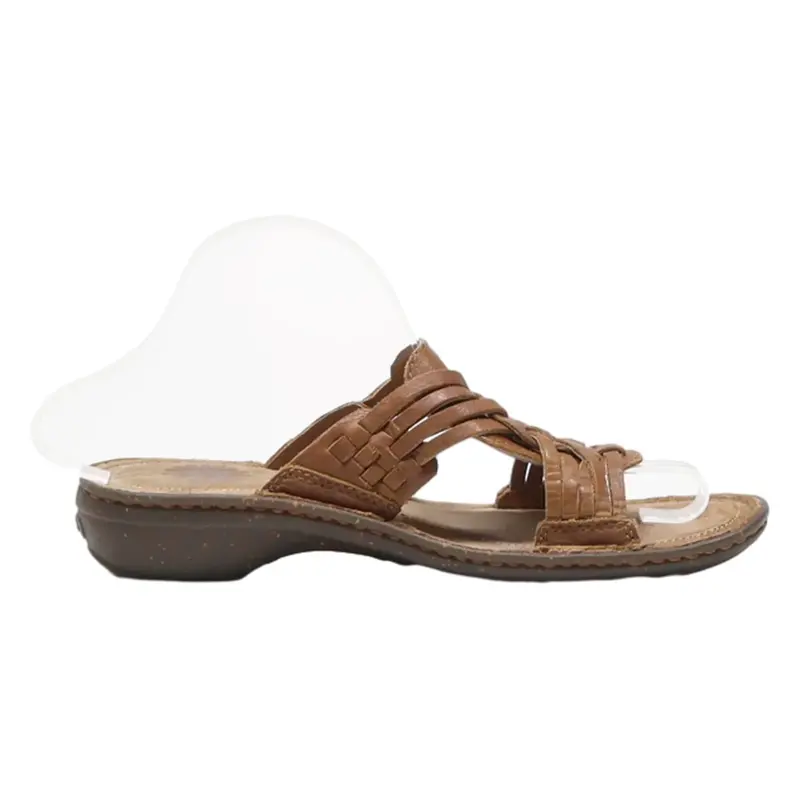 UGG Slider Sandals Brown Leather Womens UK 6.5