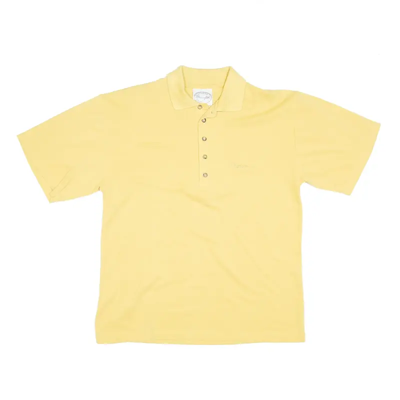 WRANGLER Embroidered Yellow Short Sleeve Polo Shirt Mens S