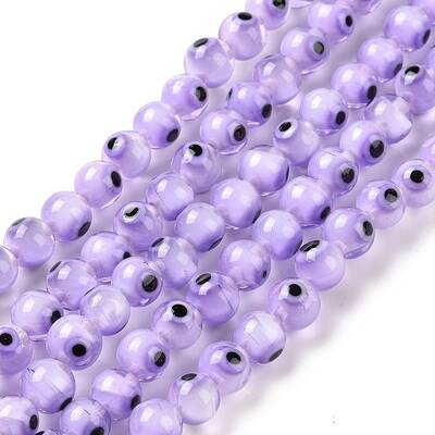 Handmade Evil Eye Lampwork Round Bead Strands