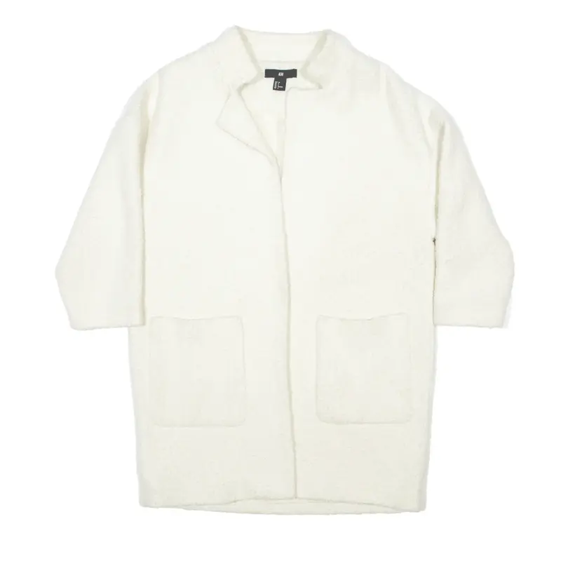 H&M 1/2 Sleeve White Overcoat Jacket S