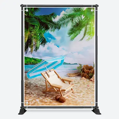 Seaside Tropical Beach Chair Photo Summer Backdrop - Aperturee