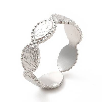 304 Stainless Steel Horse Eye Wrap Open Cuff Ring for Women
