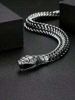 Men's Fashion Snake Design Bracelet, High Quality Bracelet, Stainless Steel Jewelry for Party, Daily Clothing Decor, Trendy A...