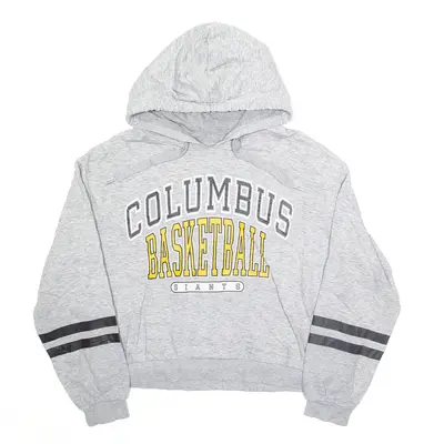 H&M Divided Columbus Giants Basketball Cropped Hoodie Grey Pullover Womens M