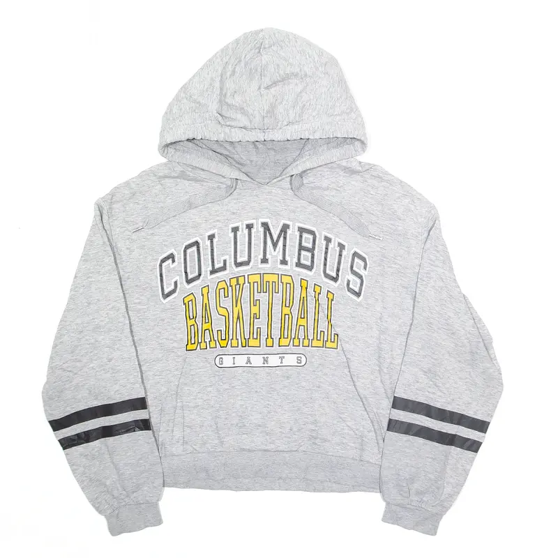 H&M Divided Columbus Giants Basketball Cropped Hoodie Grey Pullover Womens M