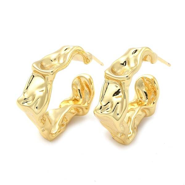 Rack Plating Brass Twist Round Stud Earrings