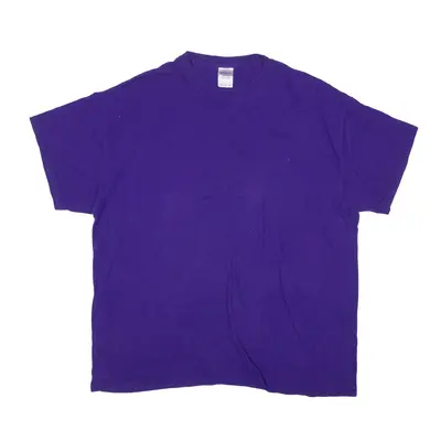 GILDAN T-Shirt Purple Short Sleeve Mens XL