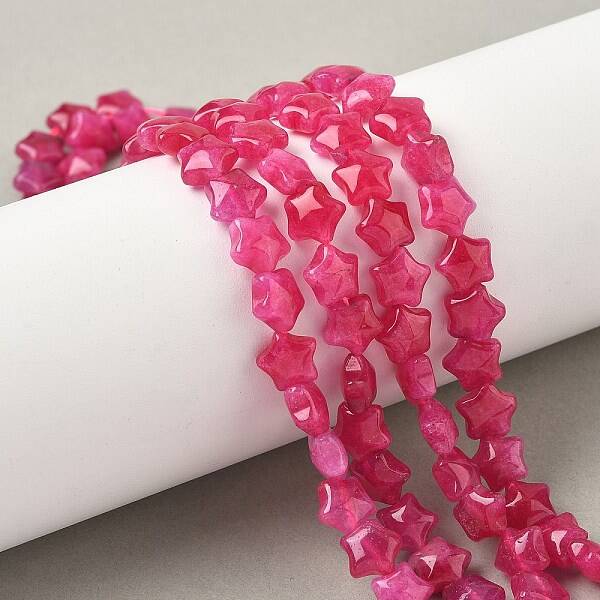 Dyed Natural Malaysia Jade Star Beads Strands