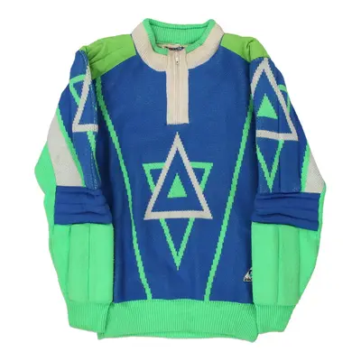 1980's Ski Jumper Orme Blue Graphic Jumper - Medium Blue Wool Blend