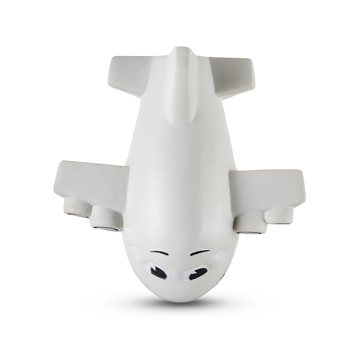 200 Customized Smiling Airplane Shape Stress Ball - Polyurethane