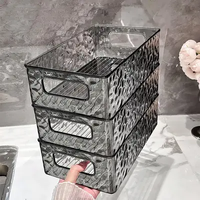 Kitchen Accessories Clear Food Storage Box, 1 Count Rectangle Refrigerator Vegetable Snack Containers, Snack Box, Food Storag...